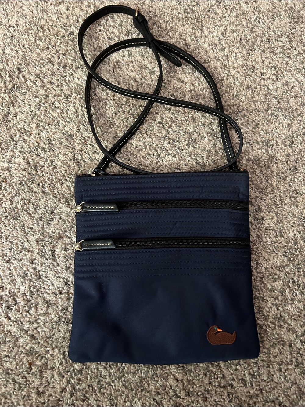 Navy Dooney and Bourke Crossbody Bag - Everyday Compact Carry